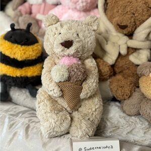 Oatus Bear with Ice Cream Jellycat BNWT